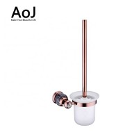 Rose Gold Luxury Brass Toilet Brush Holdet golden Bathroom accessories